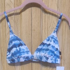 Hurley Tie-Dye Blue and White Bikini Top
